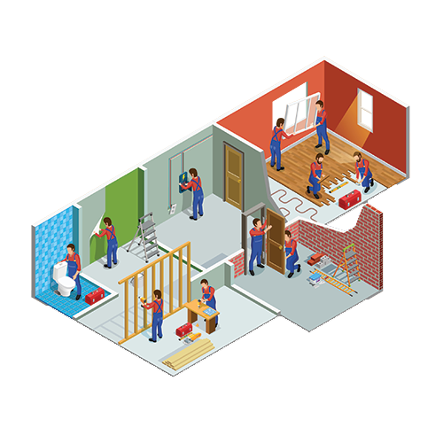 A picture of a house under construction.