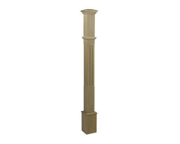 Stair Post - 3 1/4" Fluted & Chamfered - Image 3