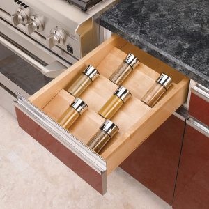 Cabinet Accessories - Wood Spice Drawer Insert