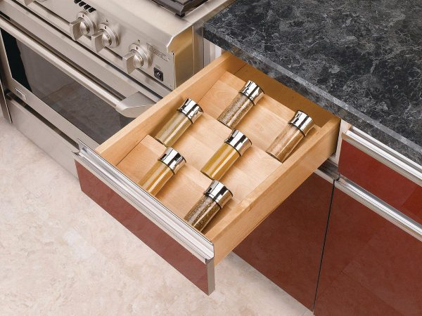 Cabinet Accessories - Wood Spice Drawer Insert