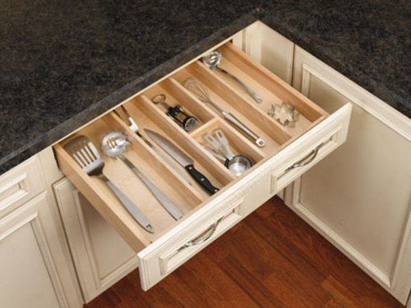 Cabinet Accessories - Wood Utensil Tray Insert