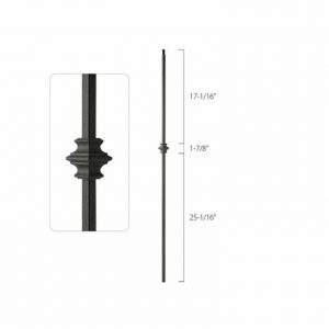 Bezdan - Wrinkled Black Square Spindle with Single Fixed Collar