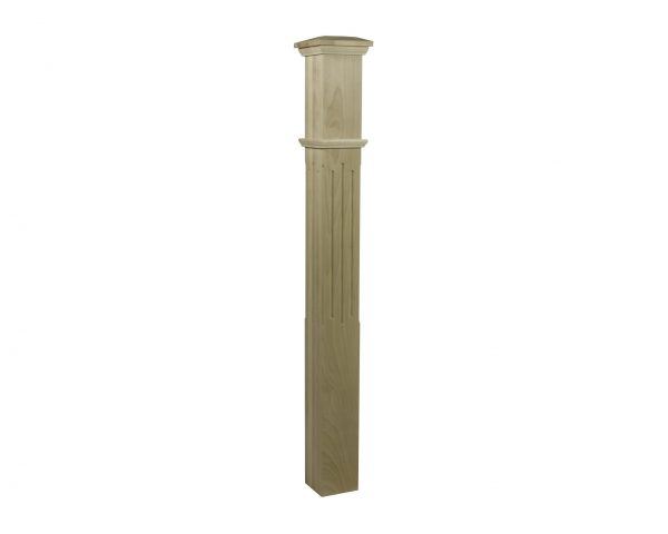 Stair Post - 4 1/2" Fluted & Chamfered - Image 3
