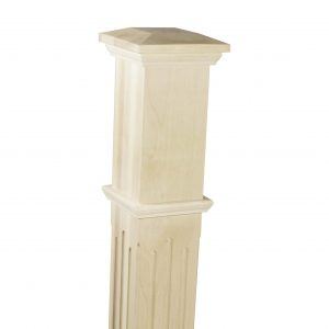 Stair Post - 4 1/2" Fluted & Chamfered