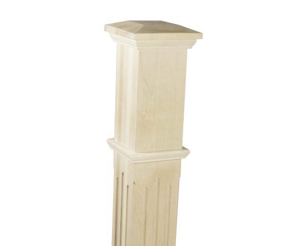 Stair Post - 4 1/2" Fluted & Chamfered