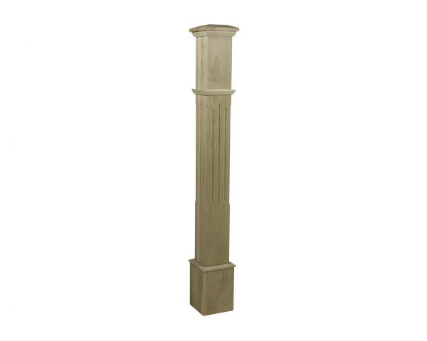 Stair Post - 4 1/2" Fluted & Chamfered - Image 2