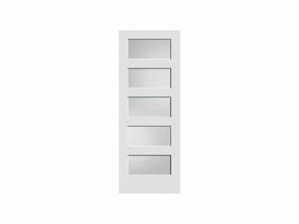 5 Panel Shaker - Diffused White Laminate French Door